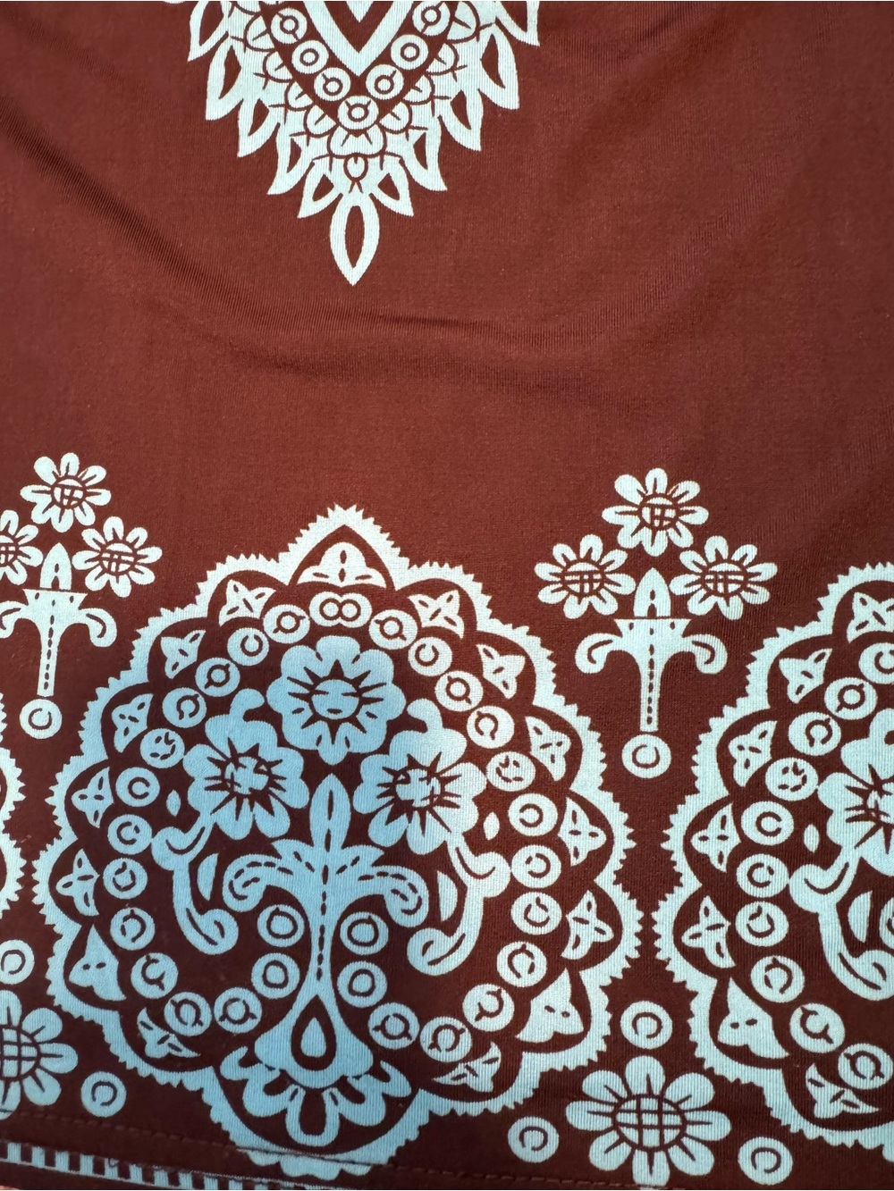 Teal Paisley Print Brown Summer Dress - Picture 5 of 16